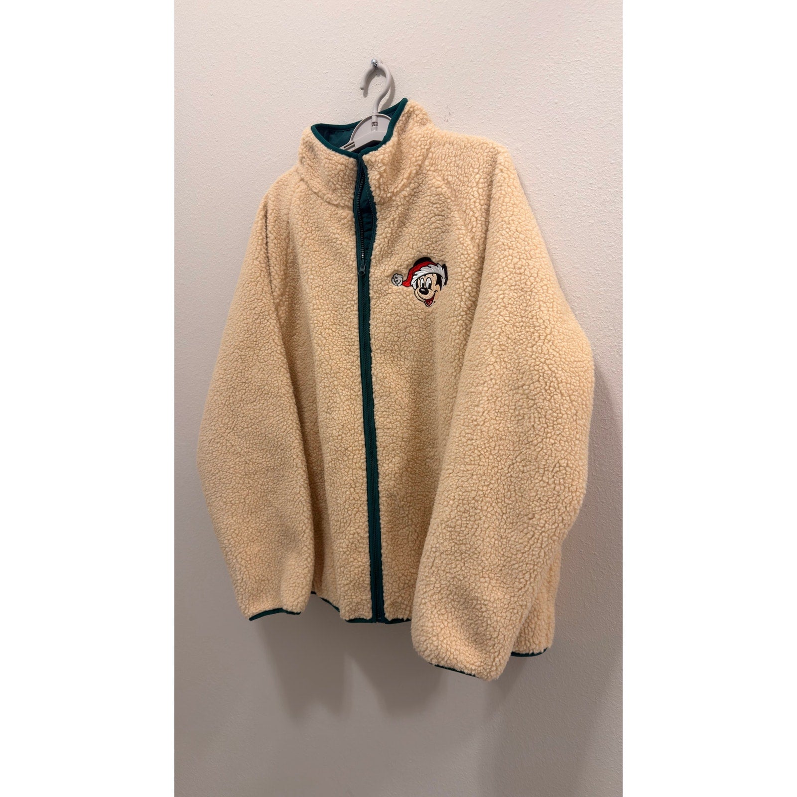 Disney Parks Mickey Mouse Santa Claus Christmas Holiday Fleece Jacket XL NWT