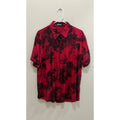 Jotook Men's Red & Black Tropical Floral Short Sleeve Hawaiian Shirt Medium