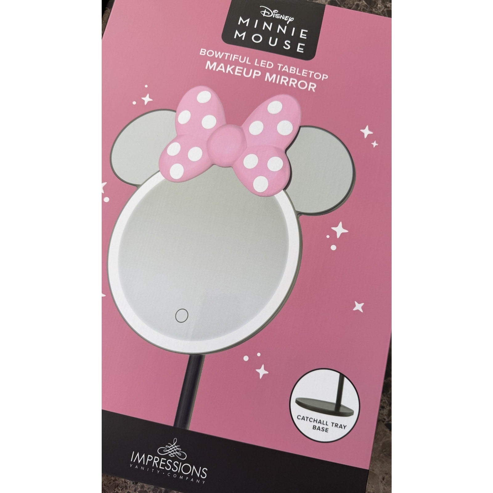 NIB Minnie Mouse Silhouette with Decorative Pink Polka Dot Bow