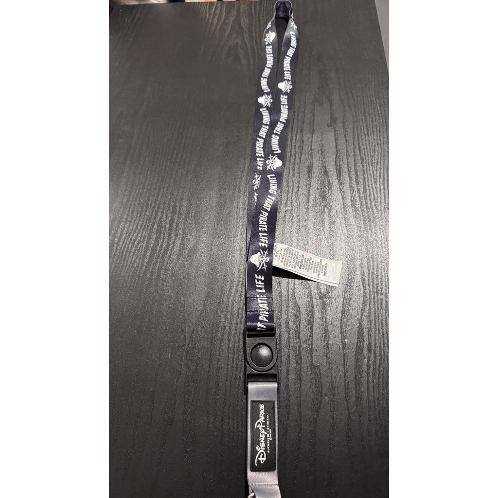 Disney Parks Reversible Lanyard Pirates of Caribbean Living That Pirate Life NWT