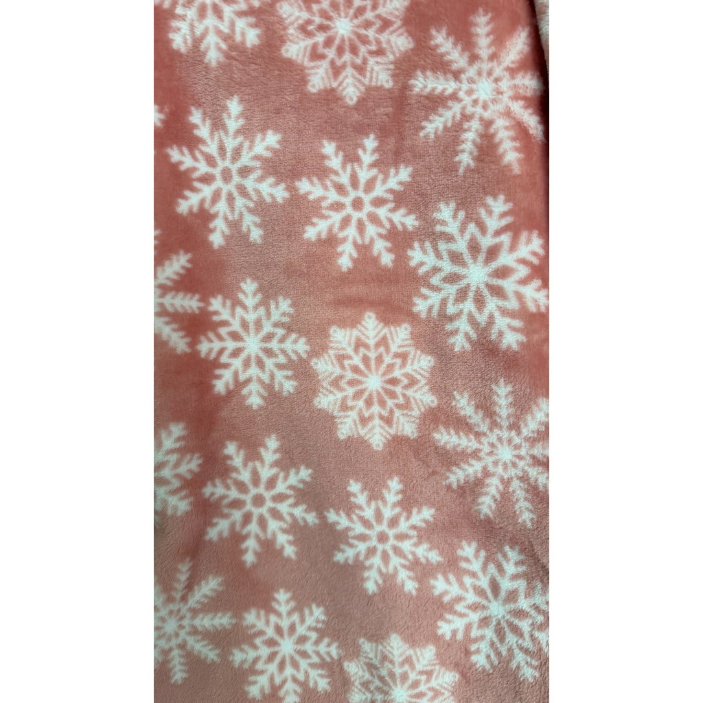 Plush Pink Snowflake 50x60 Throw Blanket and Headband Set NEW