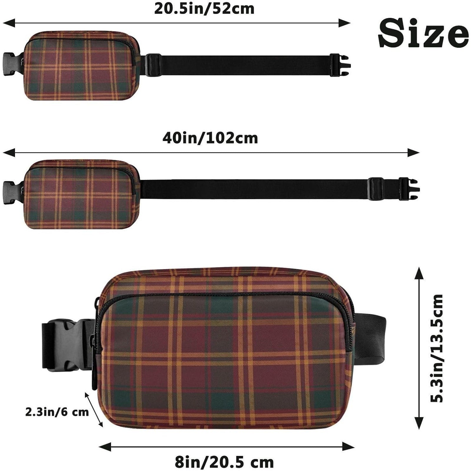 NEW Scottish Plaid Fanny Pack / Convertible Belt Bag