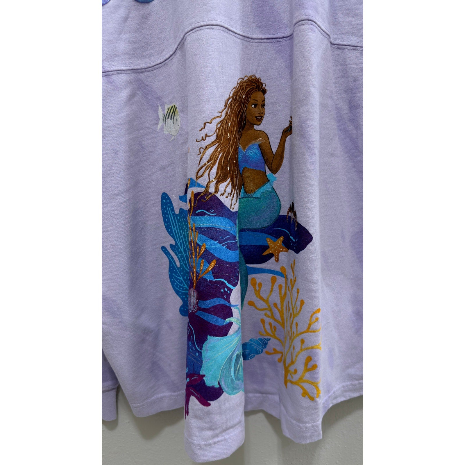 Disney The Little Mermaid Live Action Spirit Jersey Purple Lavender Large NWT