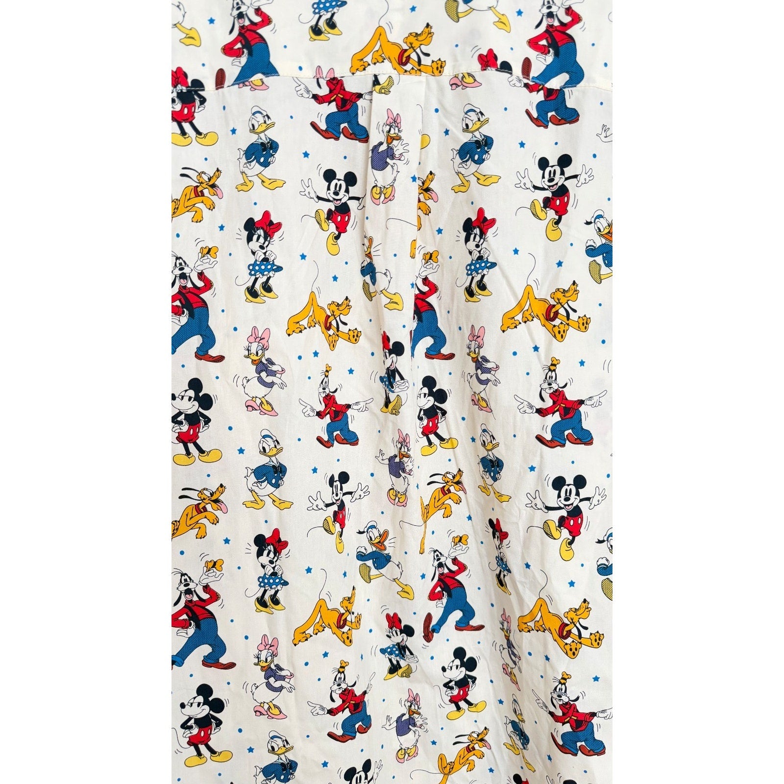 Disney Mickey and Friends All-Over Print Button-Down Shirt - Adult Large NWT