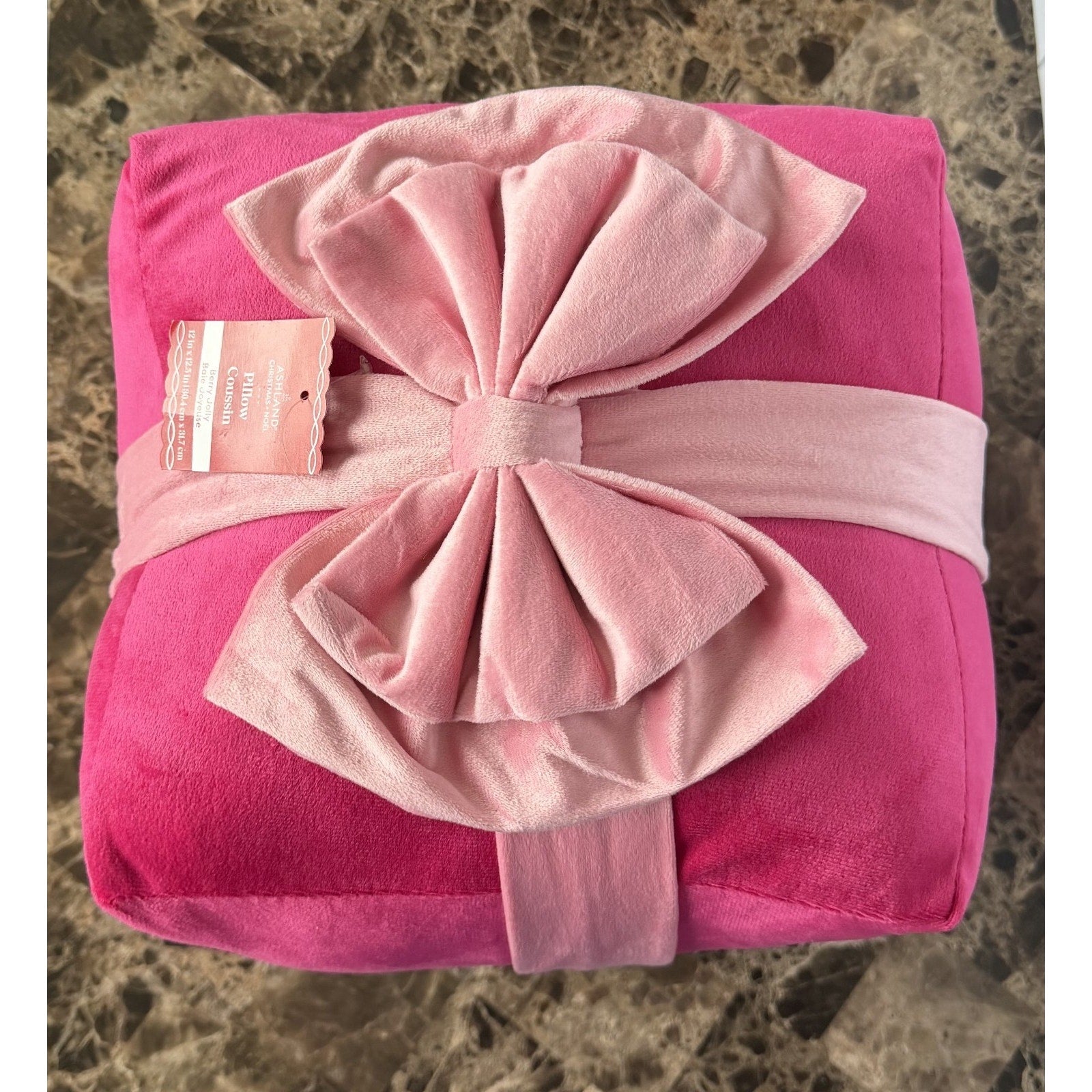 NEW Large Pink Christmas Gift Box Shaped Throw Pillow - Ashland