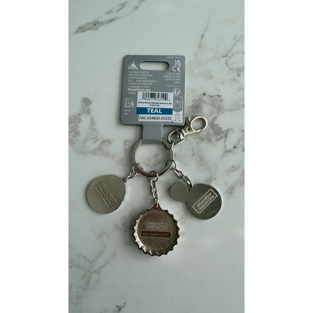 Disney Pixar Up Keychain Carl Ellie Grape Soda Cap 3 Charms NEW