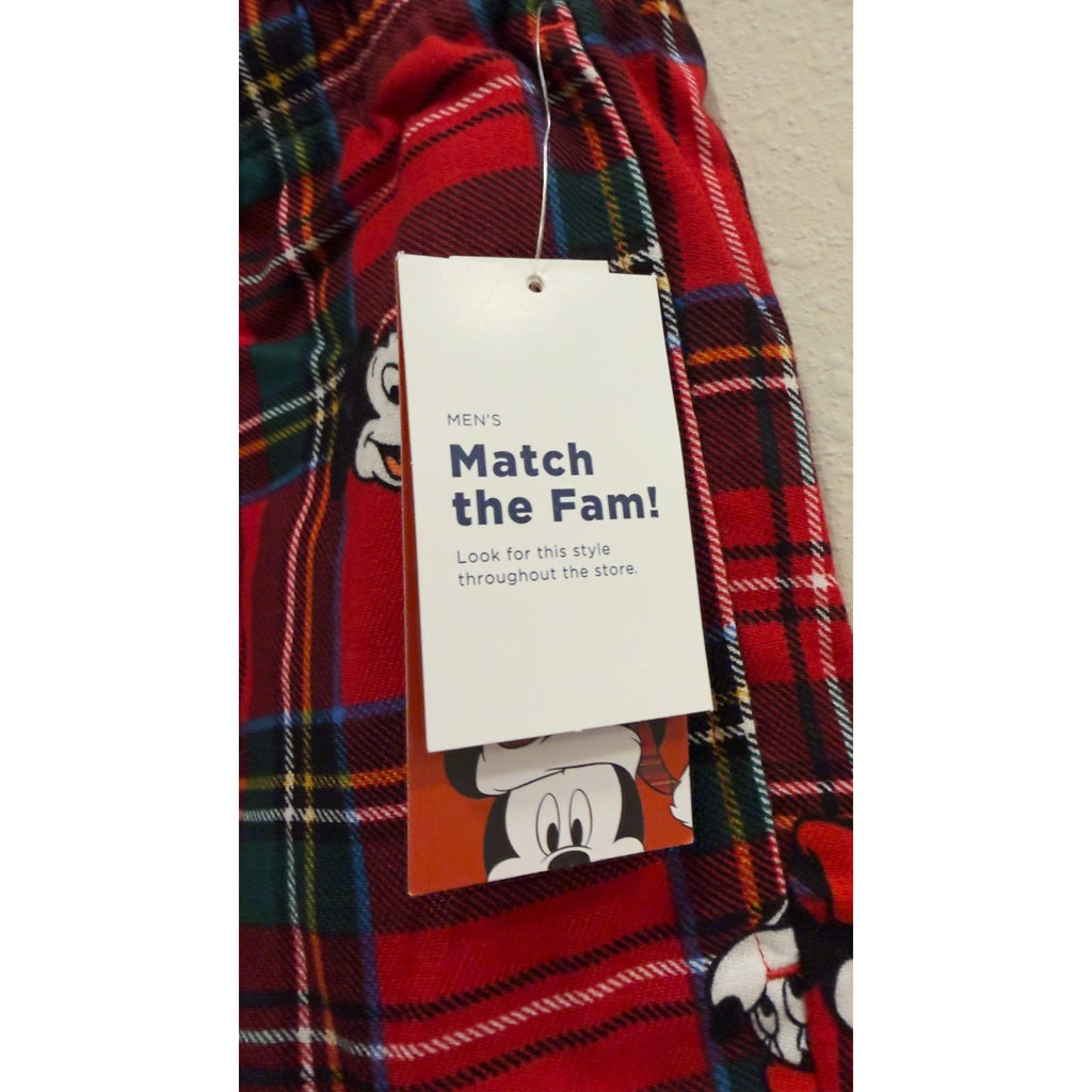 NWT Old Navy x Disney Men’s Red Plaid Flannel Pajama Pants - Medium