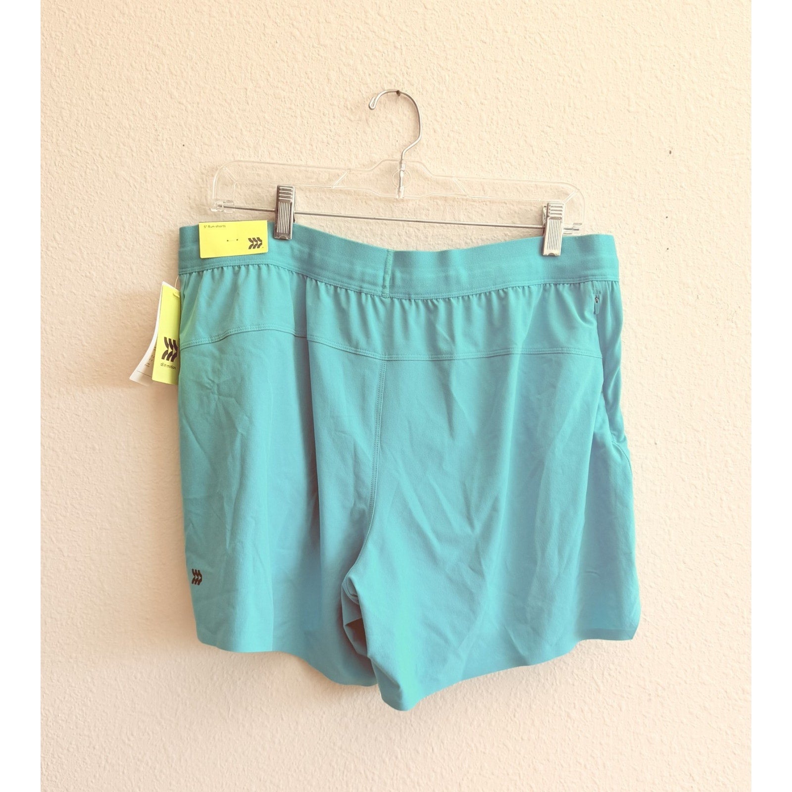 NWT All In Motion Men's 5" Lined Running Shorts - Turquoise - Size Large