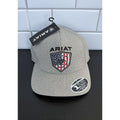 Ariat Men's Flexfit USA Flag Patch Adjustable Snapback Cap Hat (Grey)