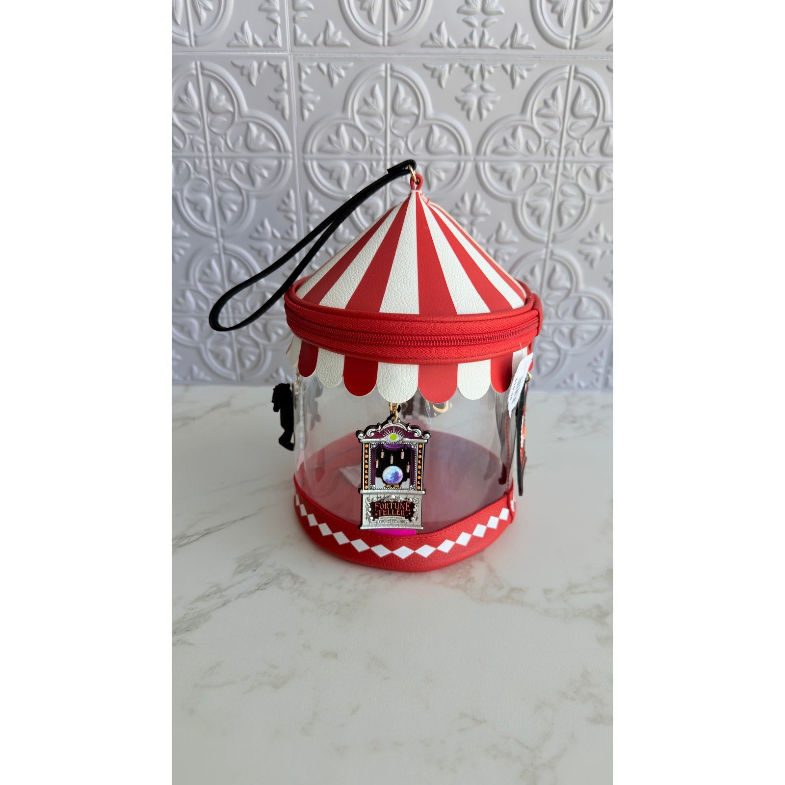 Bath & Body Works Halloween Spooky Carnival Carousel Cosmetic Bag Wristlet NWT