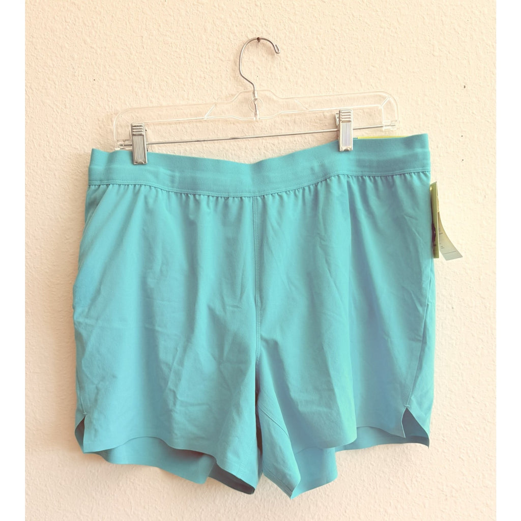 NWT All In Motion Men's 5" Lined Running Shorts - Turquoise - Size Large