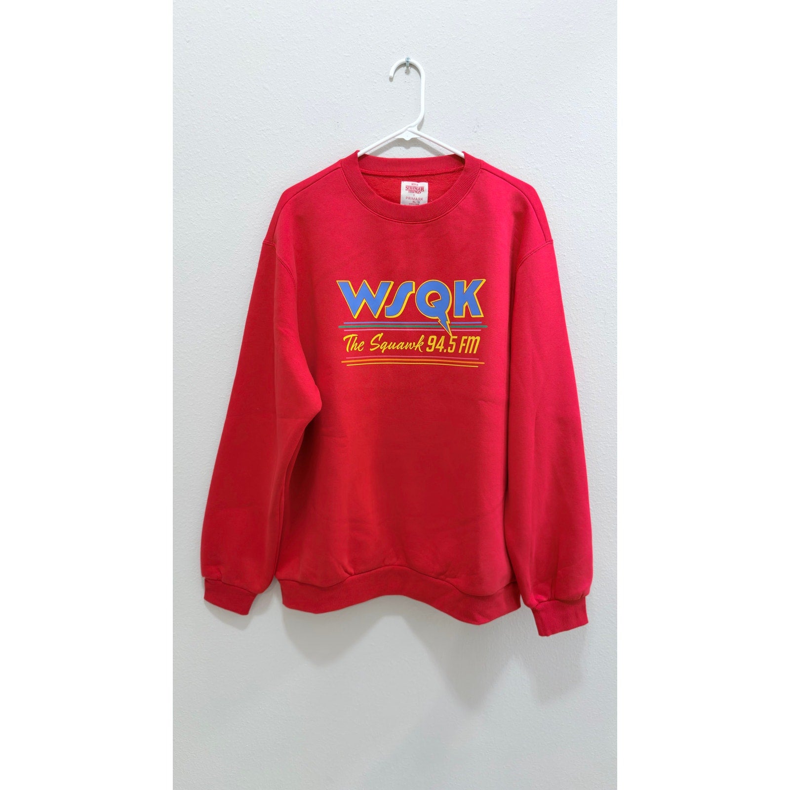 NWT Netflix Stranger Things x Primark WSQK Radio Crewneck - Size XL