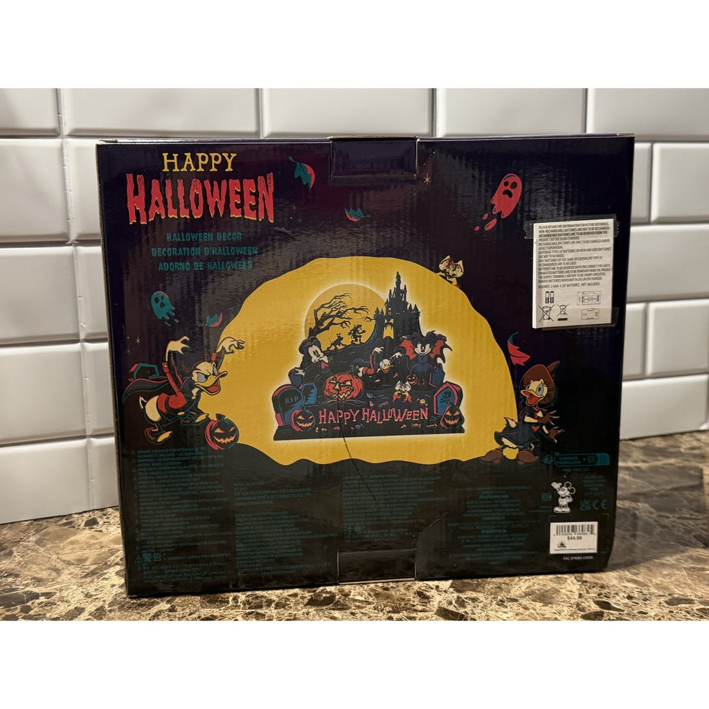 Disney Parks Mickey Mouse Dracula Halloween Light-Up 3D Sign NIB