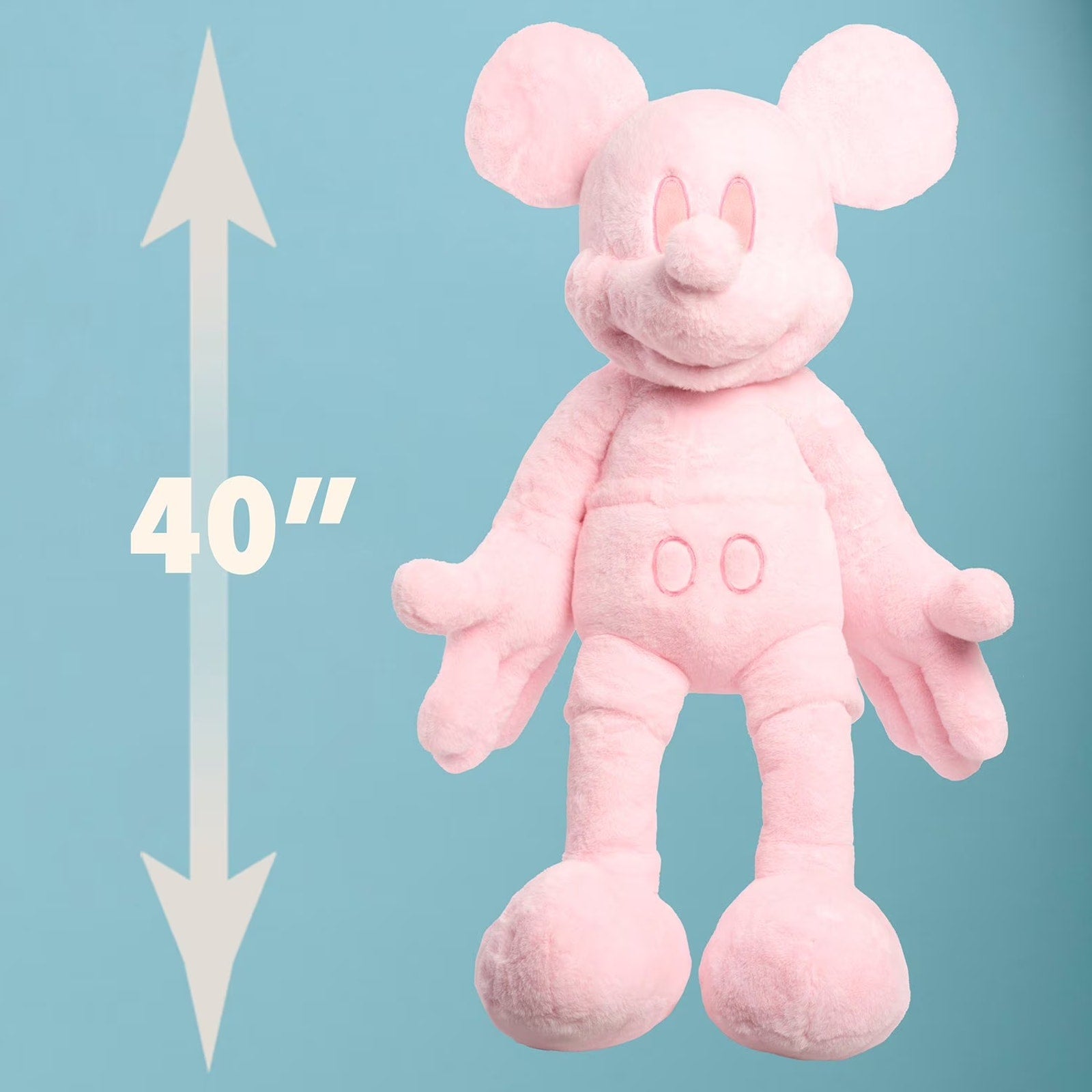 NEW Disney Classic Mickey Mouse 40" Monochromatic Jumbo Plush - Pink