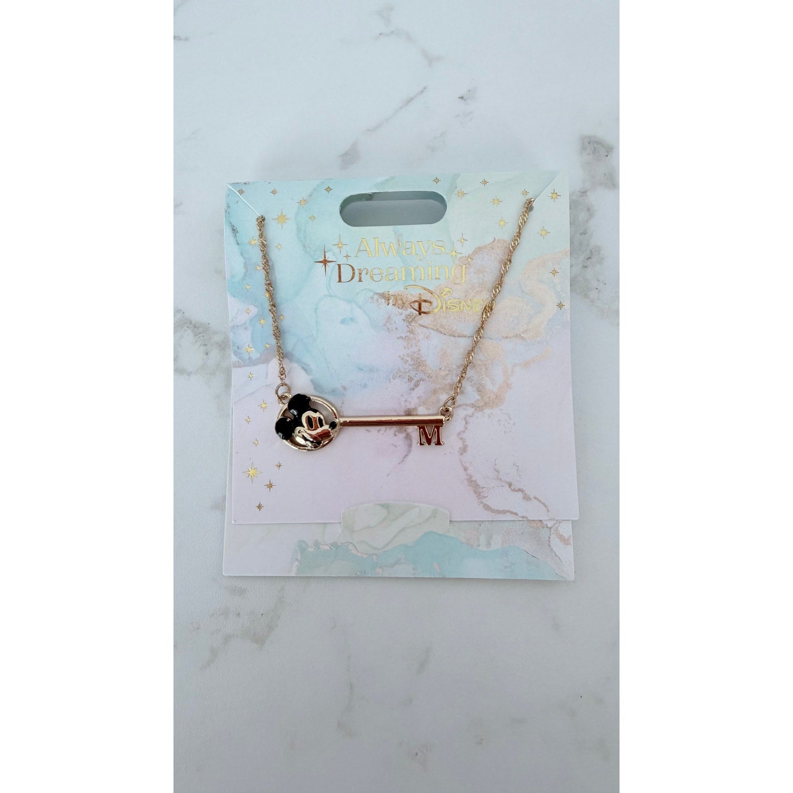 Disney "Always Dreaming" Mickey Mouse Key Pendant Necklace – NEW