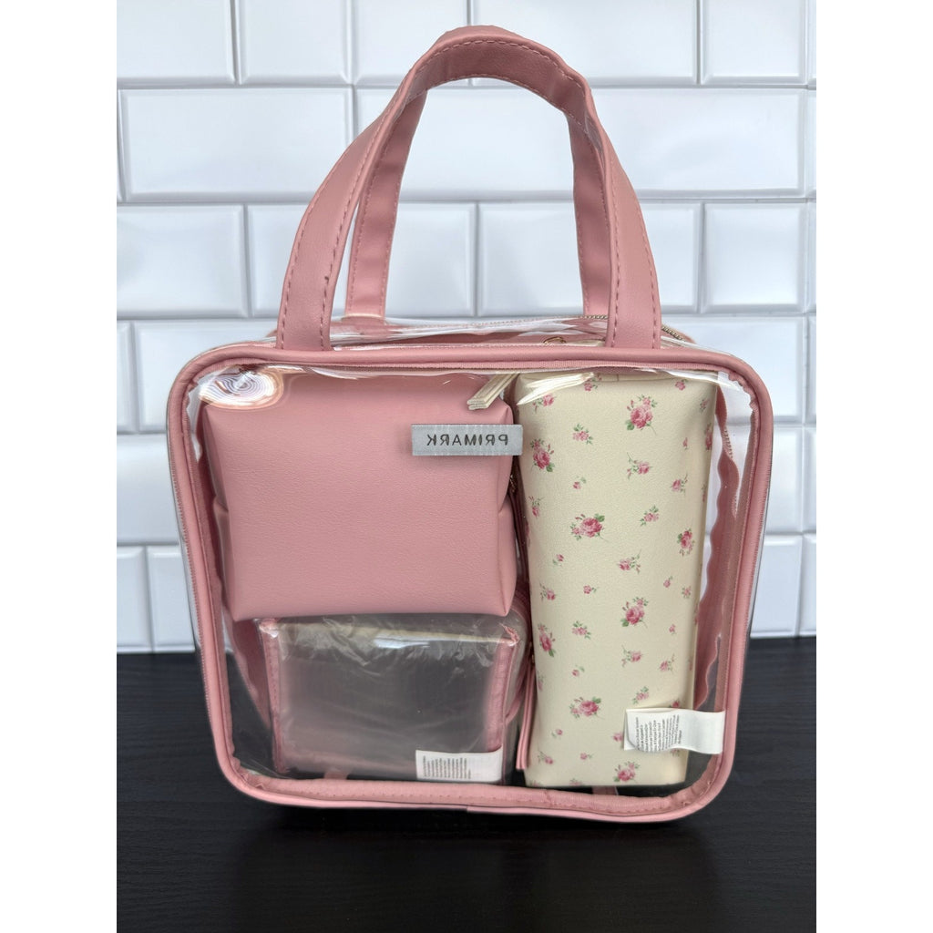 NWT Primark Pink Floral 3-Piece Wash Bag Set – Pink Roses