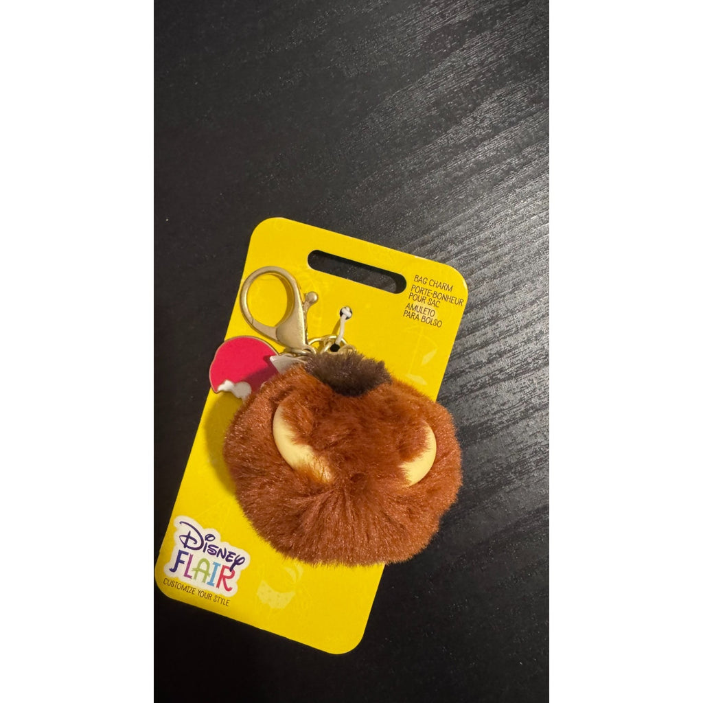 Disney Flair Bag Charm - Pumbaa Fuzzy Pom Pom & Apple The Lion King NEW