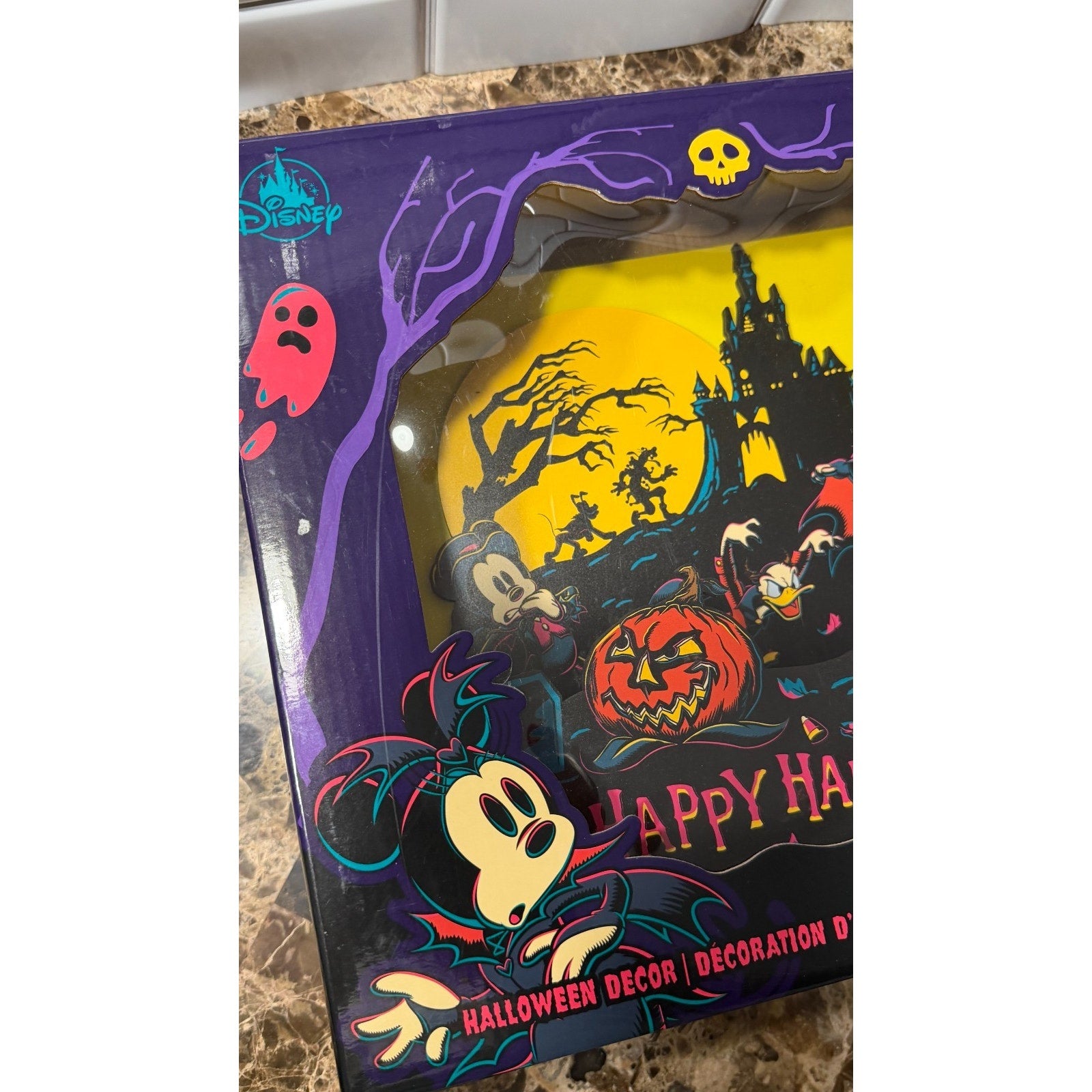 Disney Parks Mickey Mouse Dracula Halloween Light-Up 3D Sign NIB