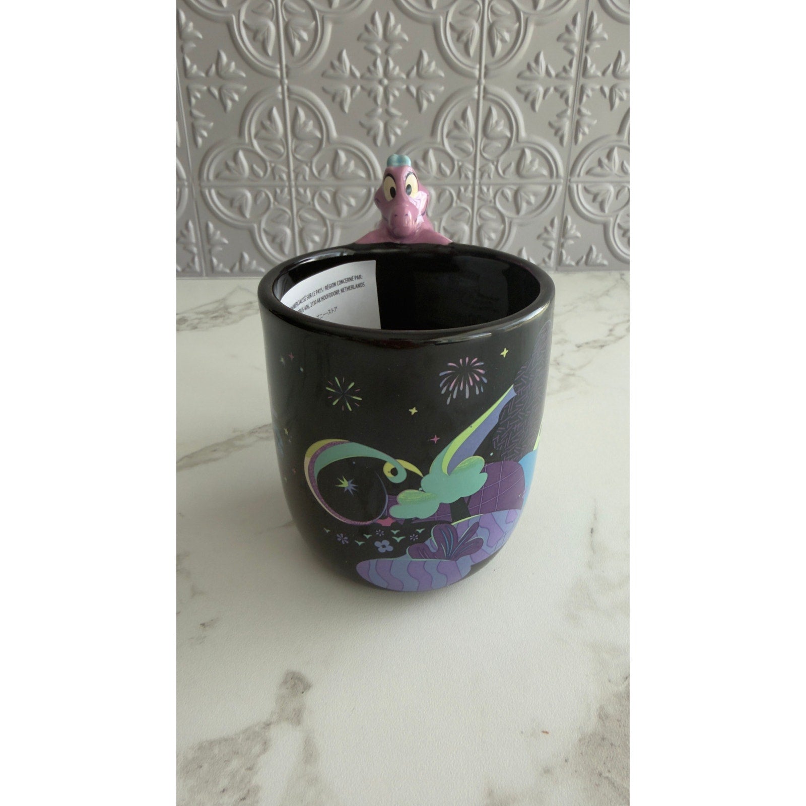 Disney Epcot Festival of the Arts 2026 Figment Sculpted Handle Ceramic Mug NEW