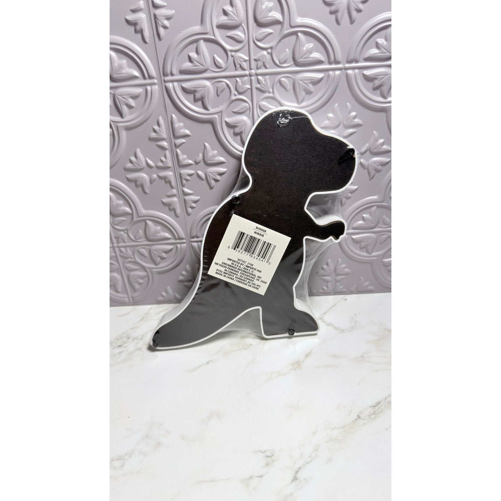 Dinosaur Shaped Wall Tabletop Mirrors White Set of 2 - T-Rex Stegosaurus NEW