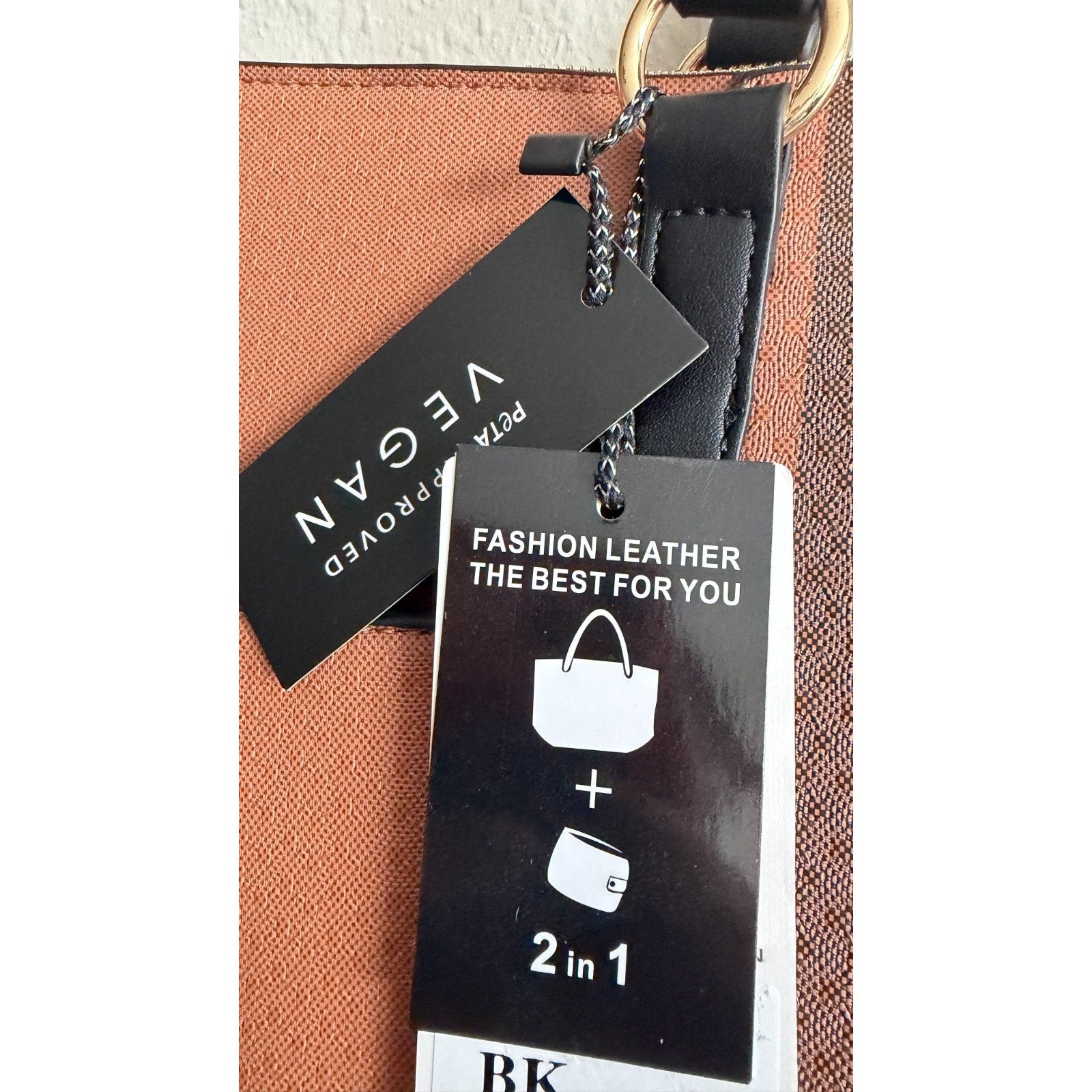 NEW 2 IN-1 Monogram Plaid Zip Tote Bag + Zip Wallet