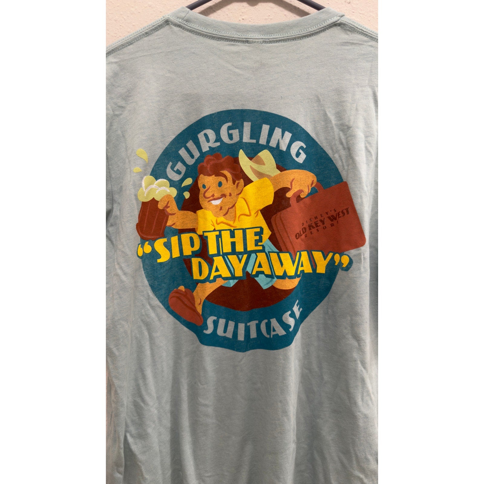 Disney Parks Old Key West Gurgling Suitcase Sip The Day Away Shirt Large NWT