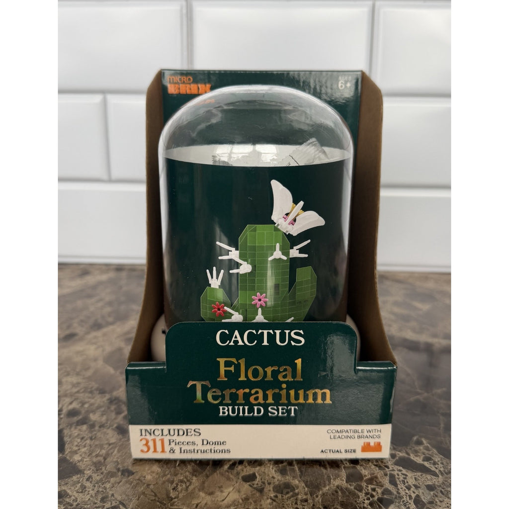 NEW Micro Brix Floral Terrarium CACTUS Building Blocks Set Build Toy, 311 Pieces