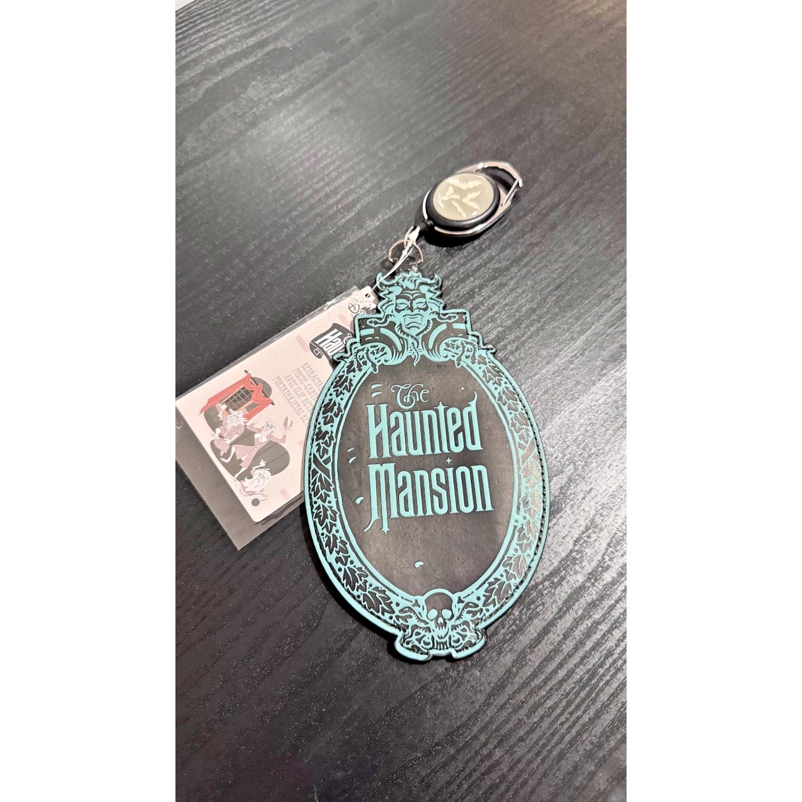 Haunted Mansion Plaque Retractable ID Holder Badge Wallpaper Disney Parks NEW