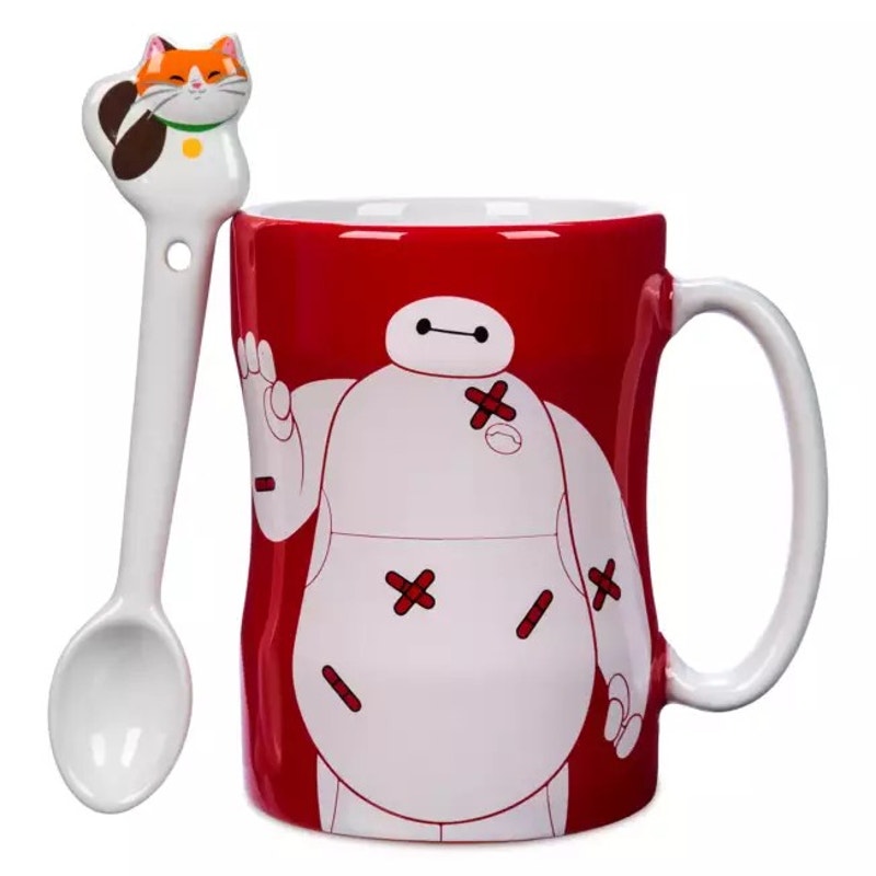 Disney Big Hero 6 Baymax Coffee Mug with Mochi Ceramic Spoon Set NEW