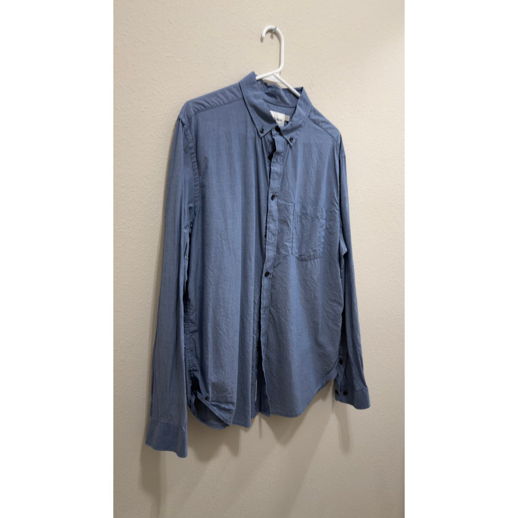 Goodfellow & Co Men's Large Northrop Slate Blue Long Sleeve Button-Down Shirt