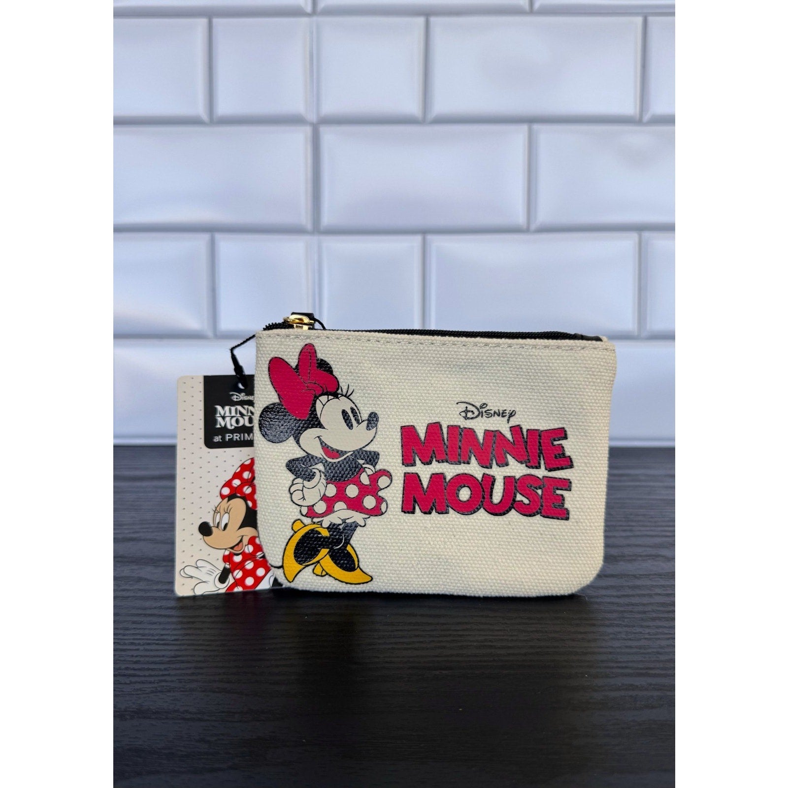 Primark Disney Minnie Mouse Zip Top Coin Purse New With Tags Small Canvas NWT
