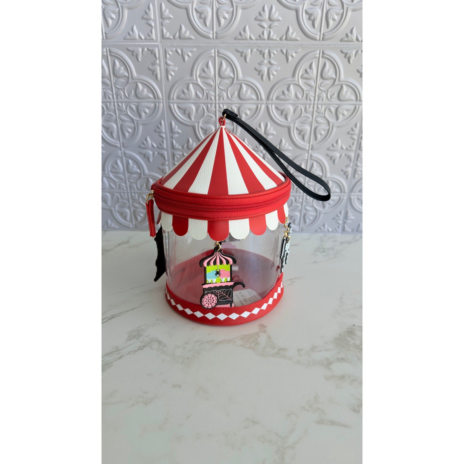 Bath & Body Works Halloween Spooky Carnival Carousel Cosmetic Bag Wristlet NWT