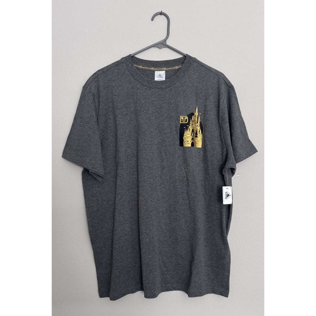 Walt Disney World Castle Embroidered D Gray T-Shirt (NWT) - Large