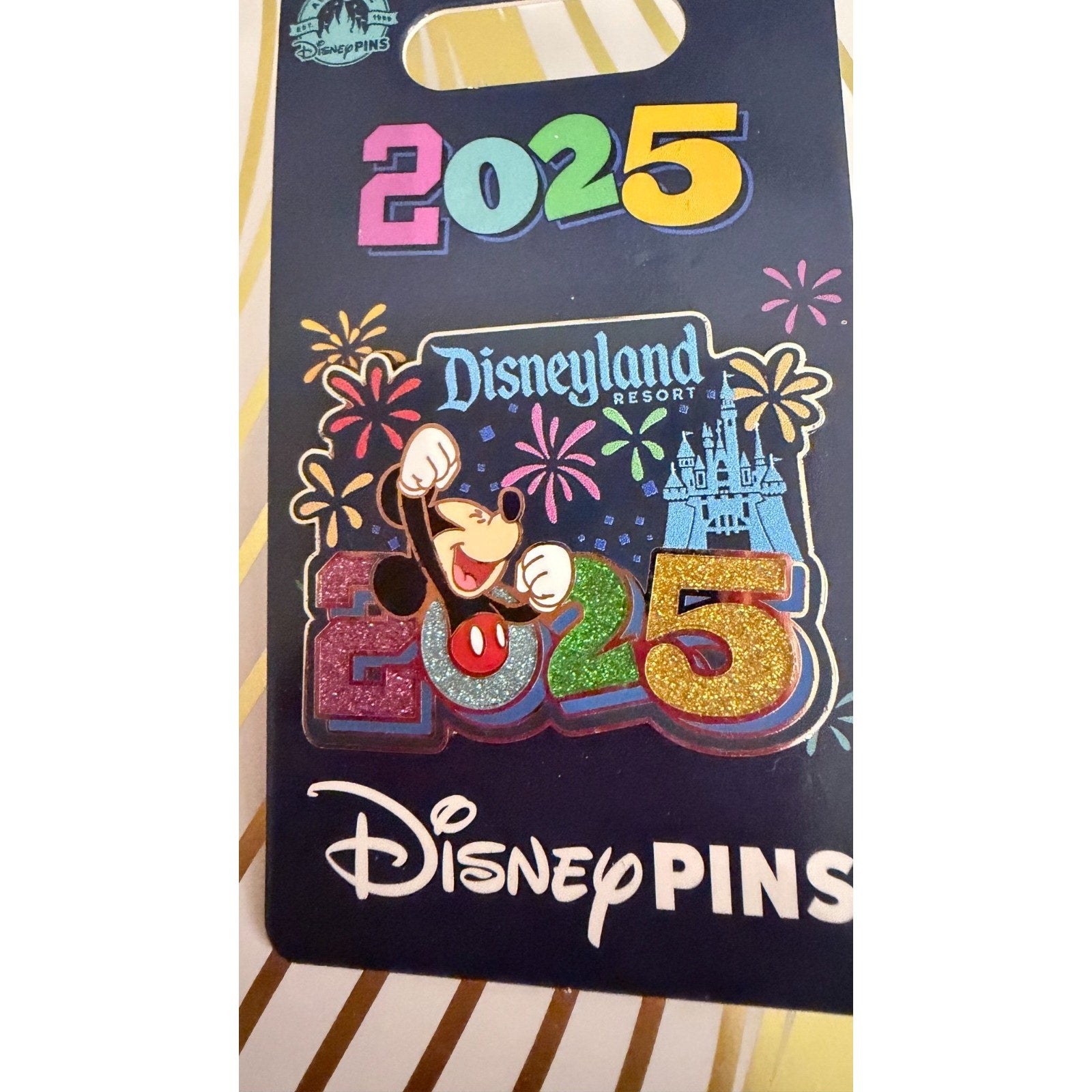 Disney Parks 2025 Disnelyand Mickey Mouse Year Dated Fireworks Pin