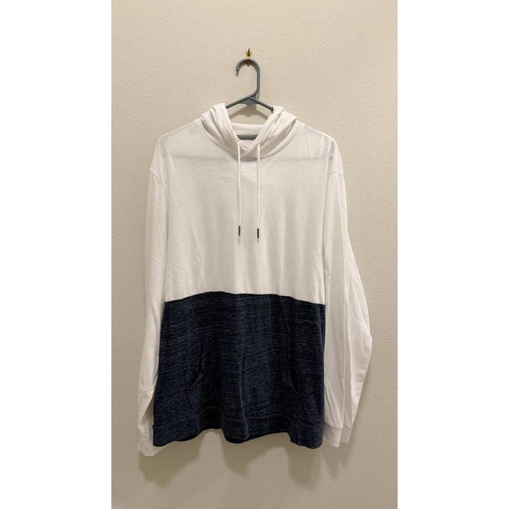 Adult Large Color Block Hoodie Long Sleeve Pullover - Kangaroo Pocket - Preowned