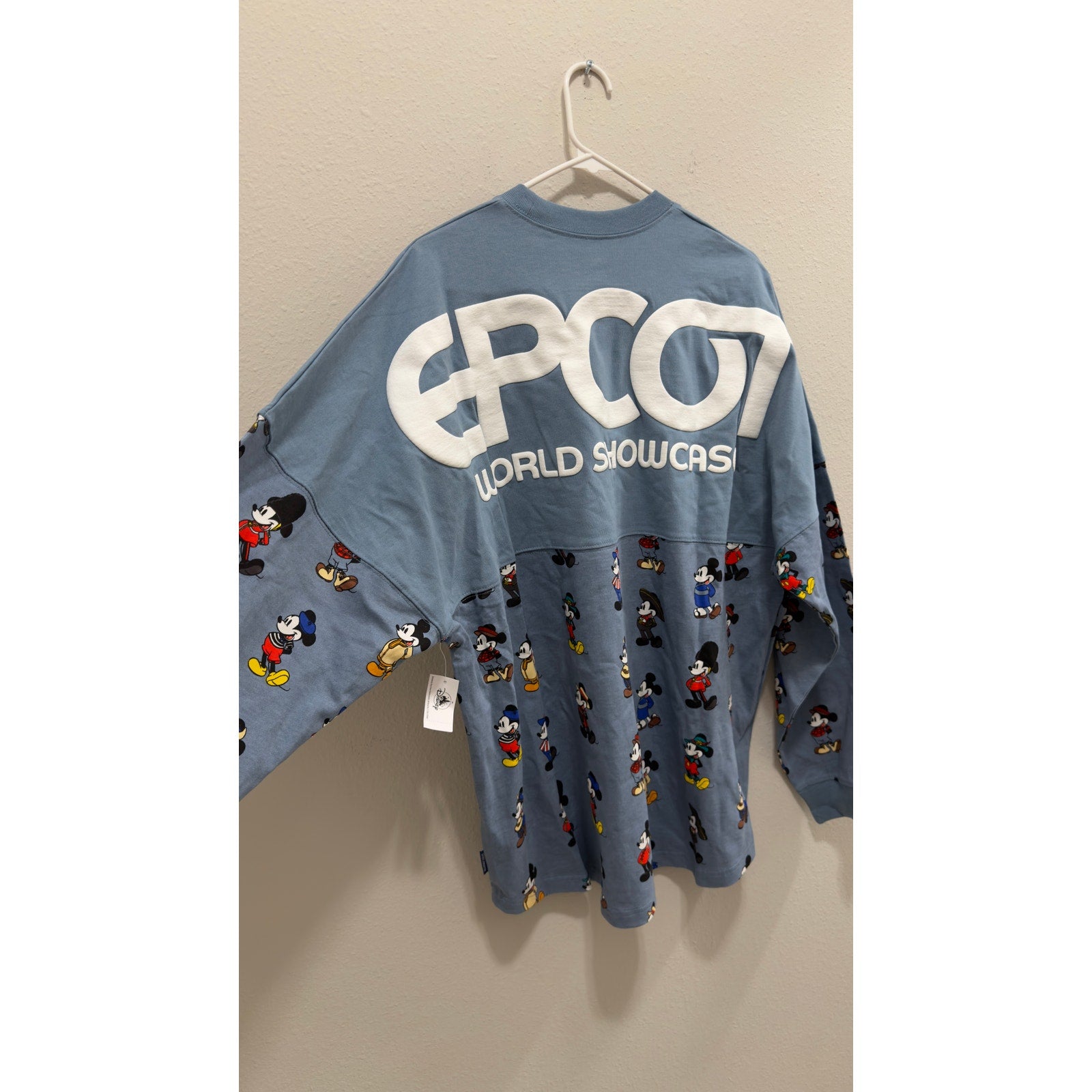 NWT Disney Epcot World Showcase Mickey Mouse Spirit Jersey Slate Blue Size Large