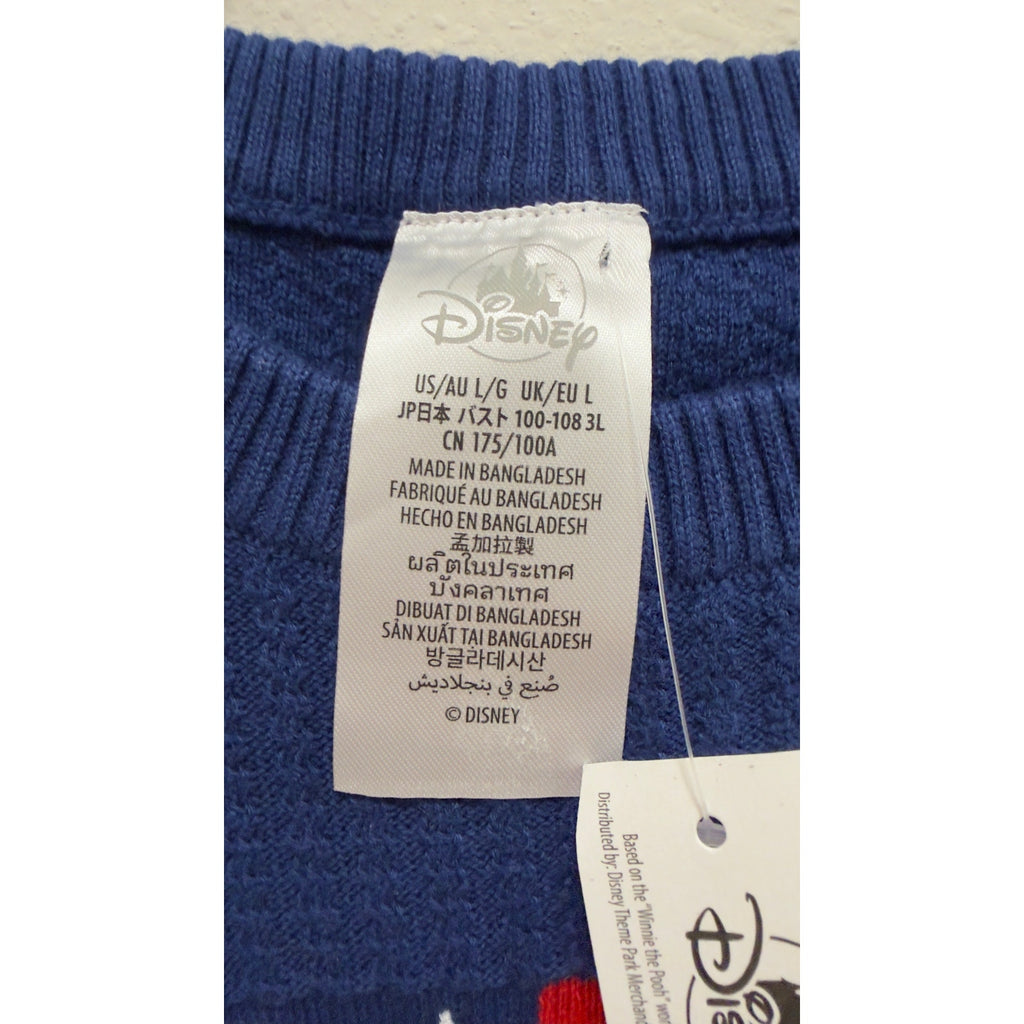 Walt Disney World Americana American Flag Knit Sweater Blue Women Large NWT