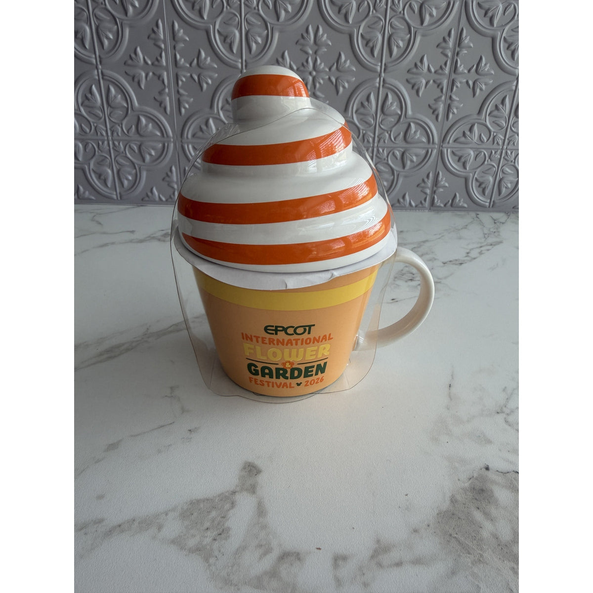 Disney Parks 2026 Flower Garden Festival Orange Bird Citrus Swirl Mug w/Lid NEW