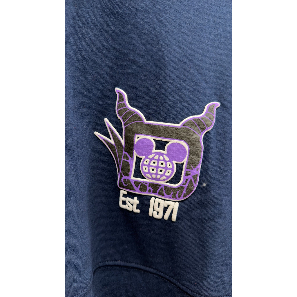 Disney Parks Spirit Jersey Navy Blue Villians Lettering Large NWT