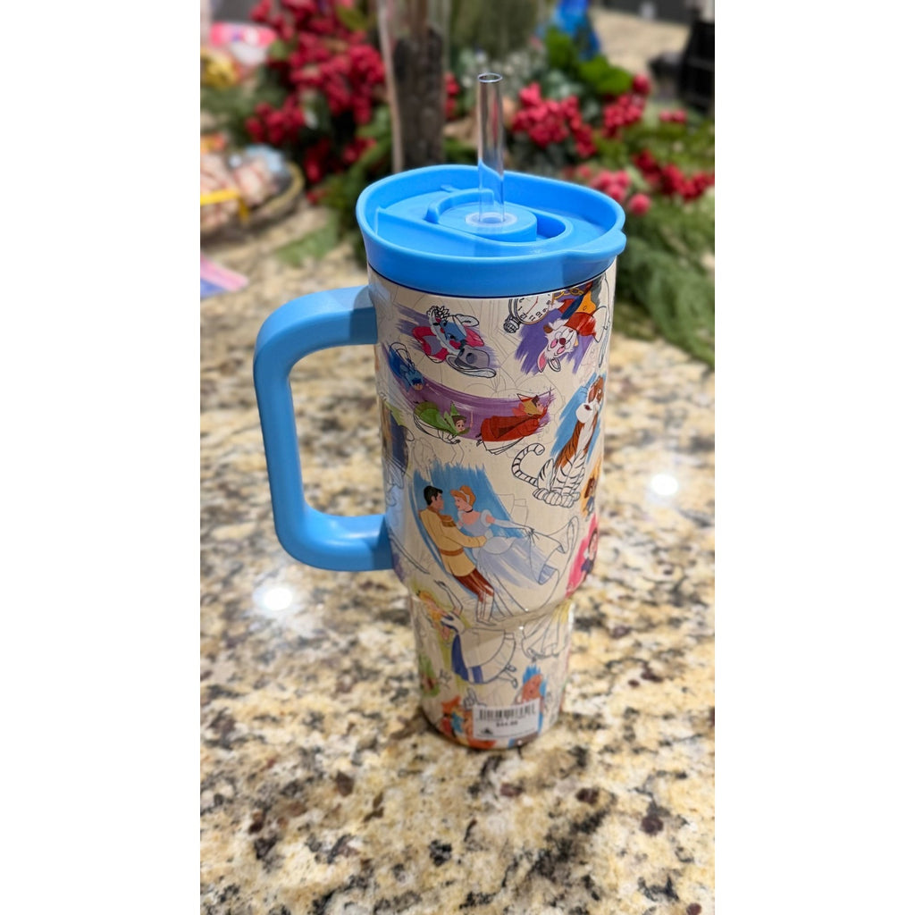 Disney Parks Sketchbook 30oz Stainless Steel Tumbler Classic Characters NWT