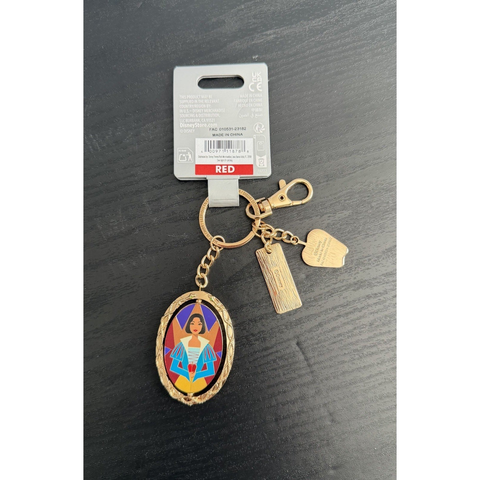 Disney Parks Snow White Live Action Evil Queen Magic Mirror Bag Tag Keychain NEW