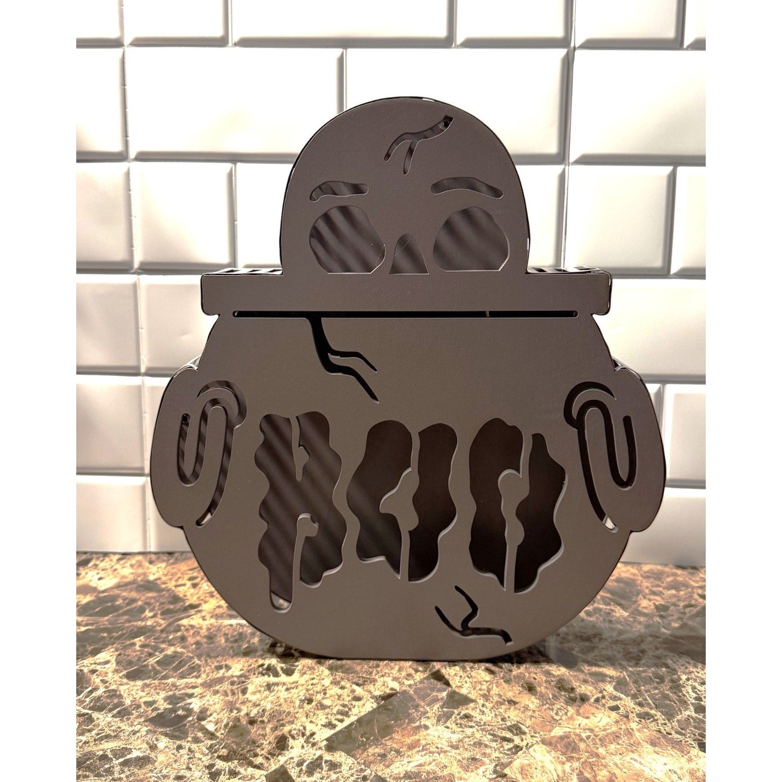 Hyde & EEK 12" Cauldron BOO Backlit Sign-Purple & Green LED Halloween Decor NWOT