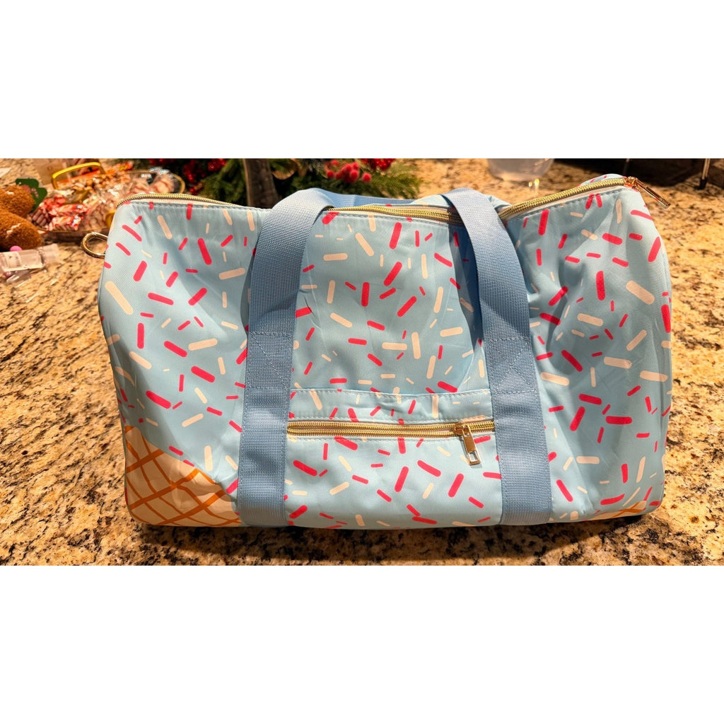 Sweet Treats: Ice Cream Pattern Canvas Duffle Bag - NWOT