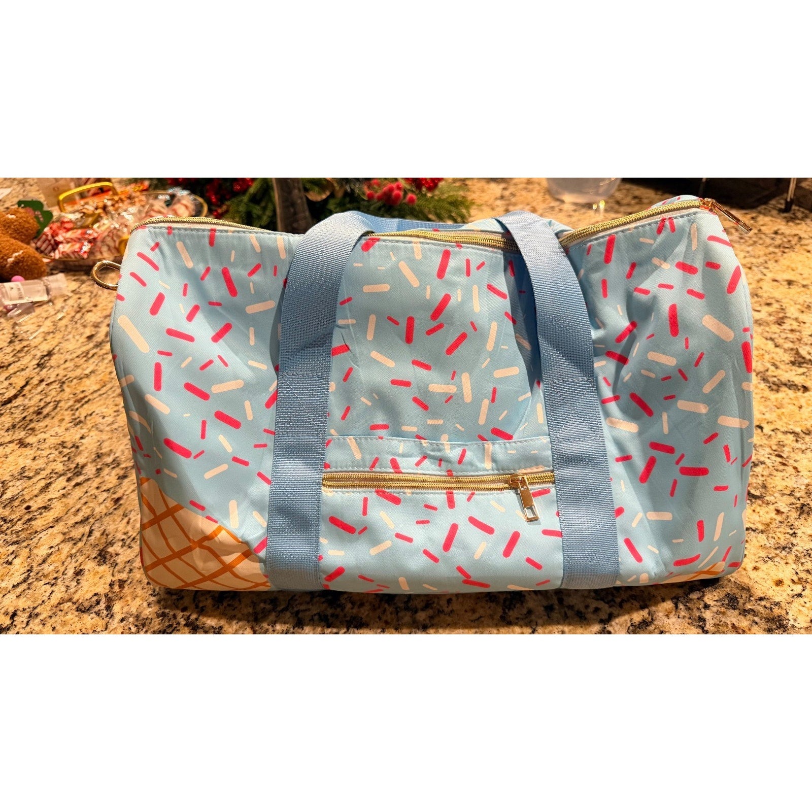 Sweet Treats: Ice Cream Pattern Canvas Duffle Bag - NWOT