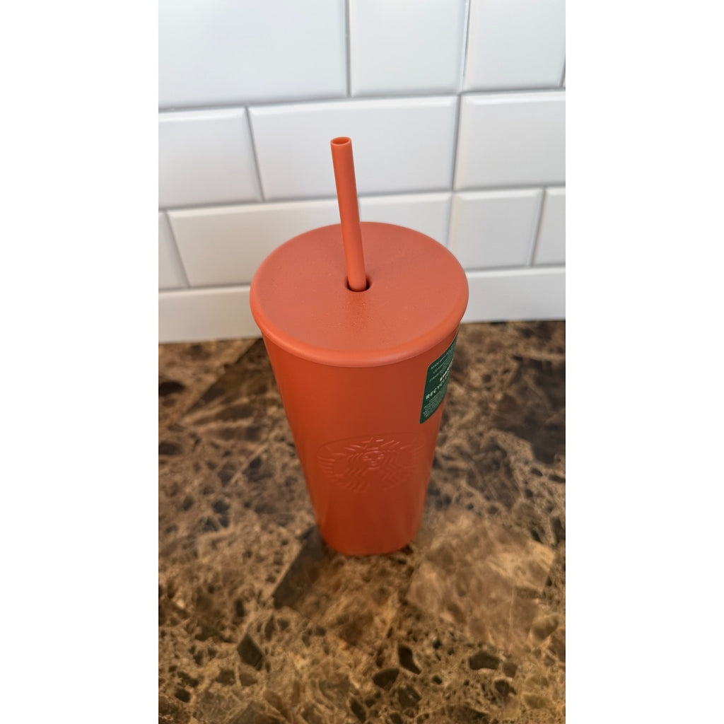 NWT Starbucks Terracotta Matte Stainless Steel Venti Tumbler 24oz
