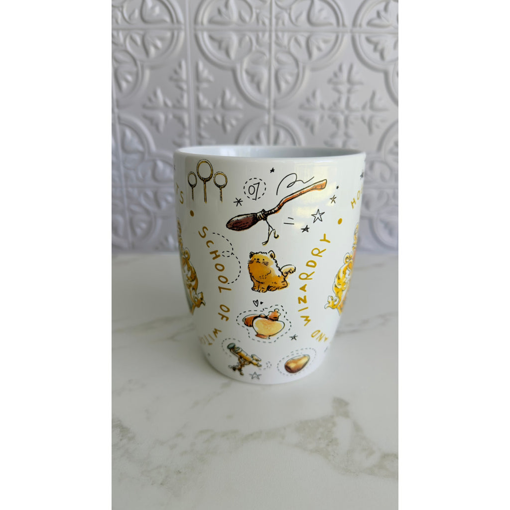 Harry Potter Hogwarts Crest Ceramic Coffee Mug 25oz Silver Buffalo New