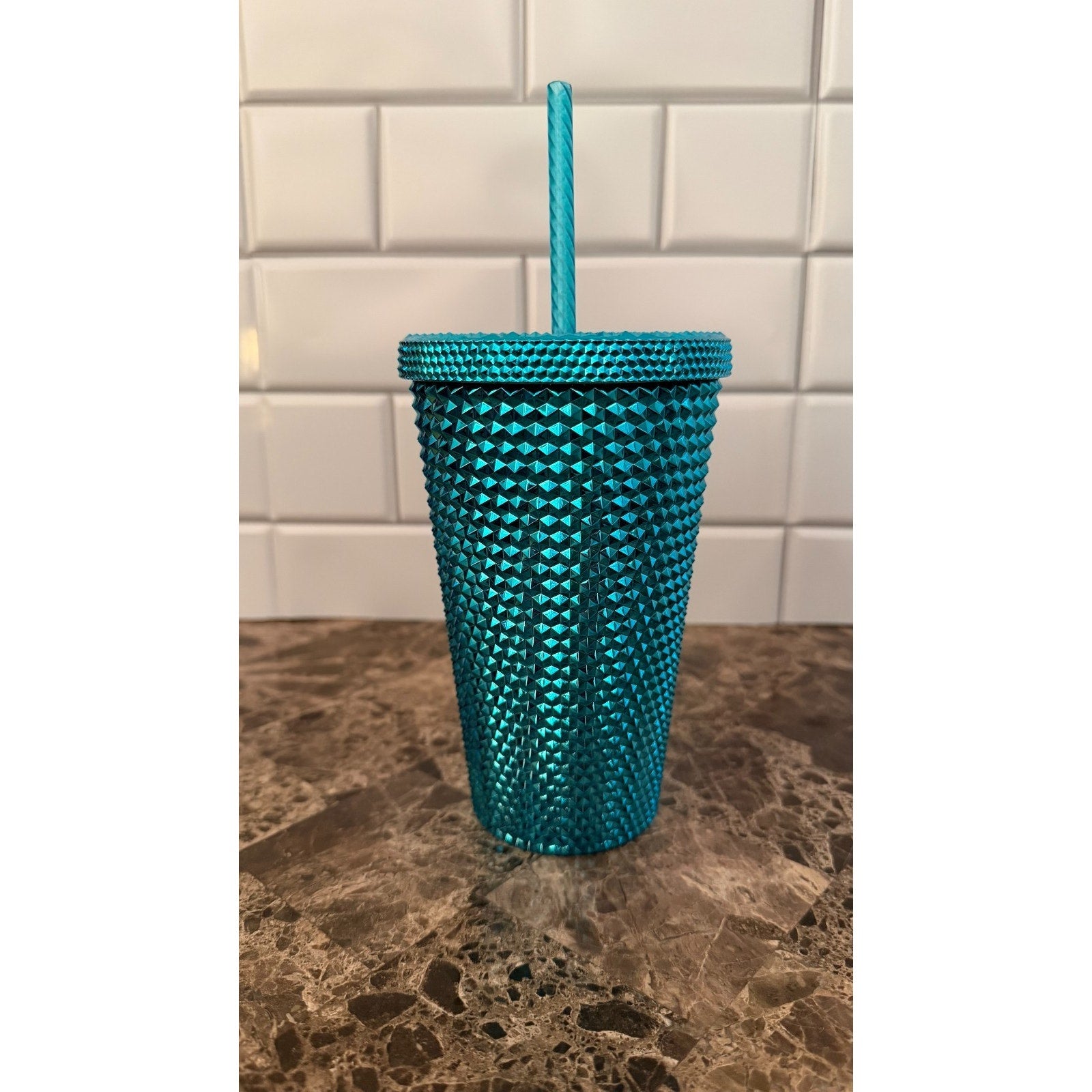 Starbucks Summer 2023 Blue Splash Chrome Studded Tumbler – NEW