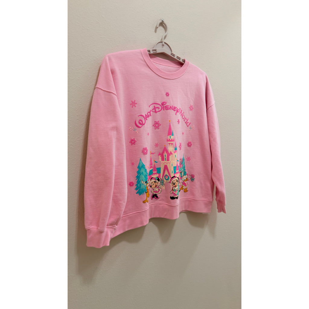 Disney Parks WDW Christmas Castle Crewneck Pullover – Large (READ)