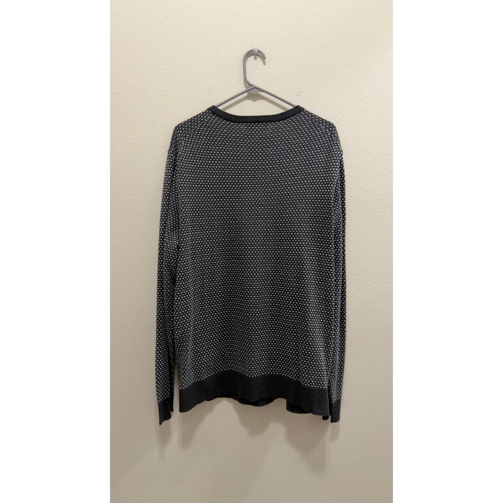 Old Navy Men's Black White Micro Pattern Knit Crewneck Sweater XL