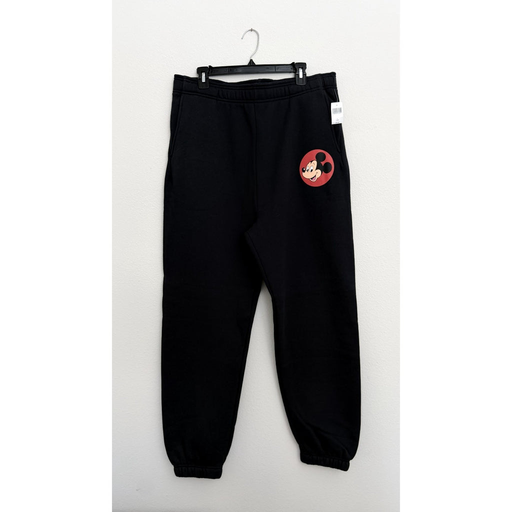 NEW! Disney Parks Mickey Mouse Jogger Pants - Black Adult Large